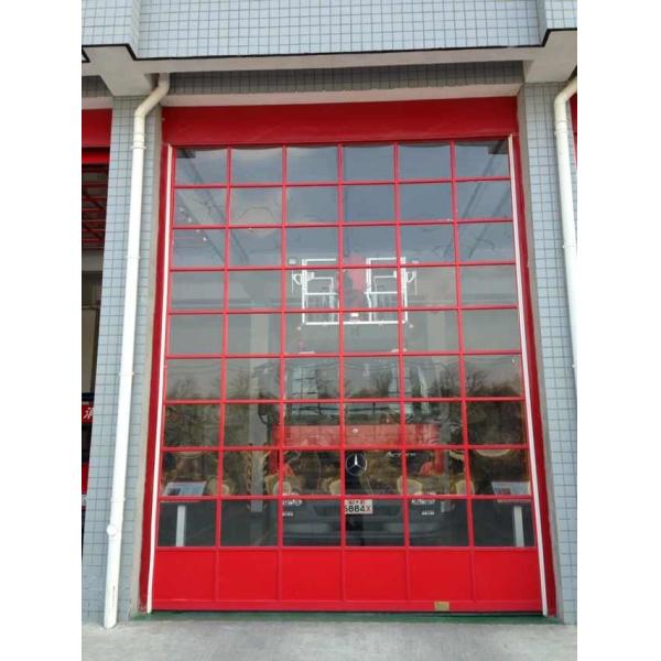Glass transparent Aluminum Sectional Door Adjusted Height Wind Resistance Class