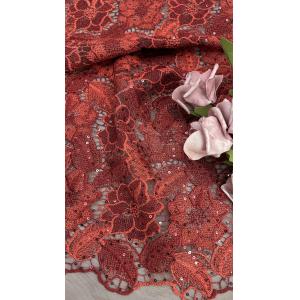 Red Luxary Sequin Embroidered Breathe High Quality Wedding Fabric Customized