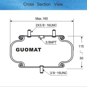Max OD. 165mm Industrial Air Springs Firestone Bellow 131 Bolts Studs 3/8-16UNC