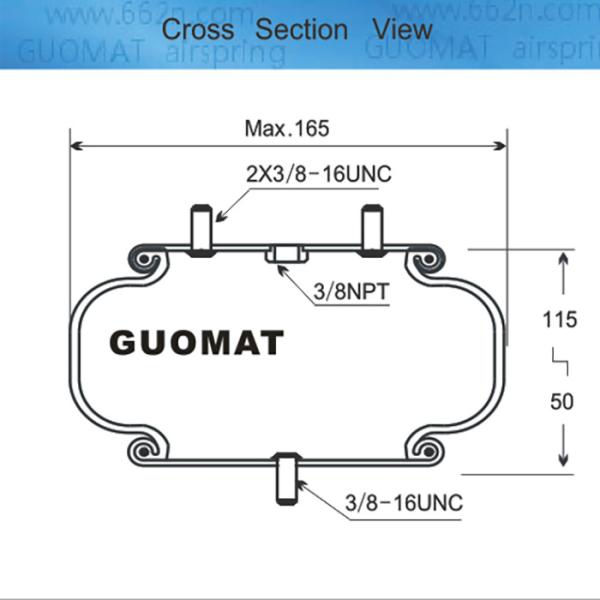 Max OD. 165mm Industrial Air Springs Firestone Bellow 131 Bolts Studs 3/8-16UNC