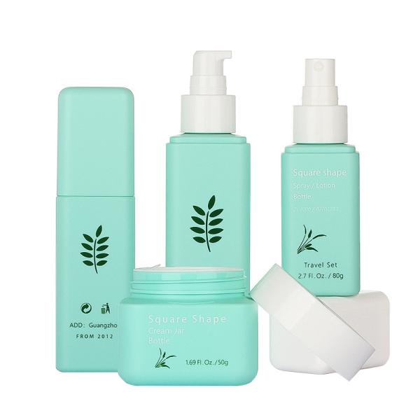 Quality Elegant Green Cosmetic Packaging Sets 50g 80g 100ml 160ml Simple Style wholesale