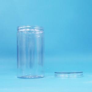 Food Grade Transparent Round Shape PET Plastic Candy Cookies Jar Clear Screw Cap