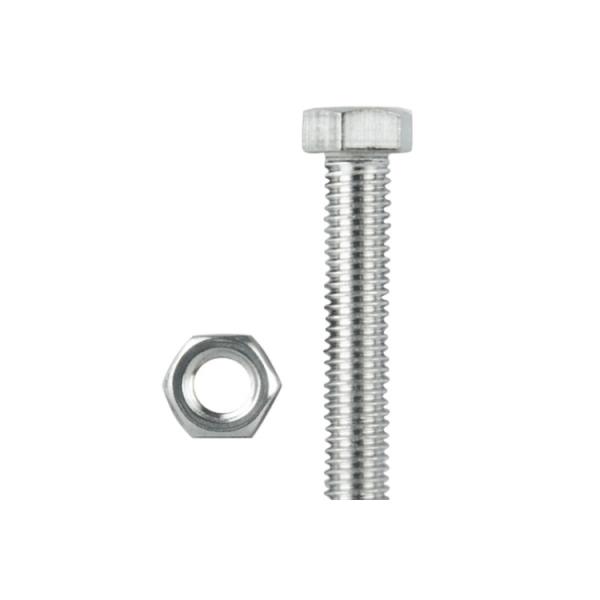 1/4 3/8 Stainless Steel Hex Bolt Nut Washer A2-70 SUS304 for Fastening in Marine