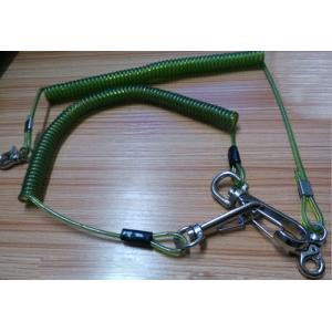 Snap hook on each end terminal transparent green stop drop tooling wire coil