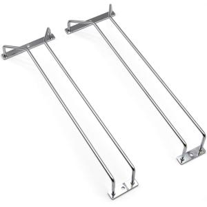 15.8-Inch Gold Single Rail Metal Wine Glass Rack Under Cabinet Stemware Holder