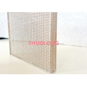 Fine Copper Laminated Glass Decorative Mesh Fabric For Architecture And Design