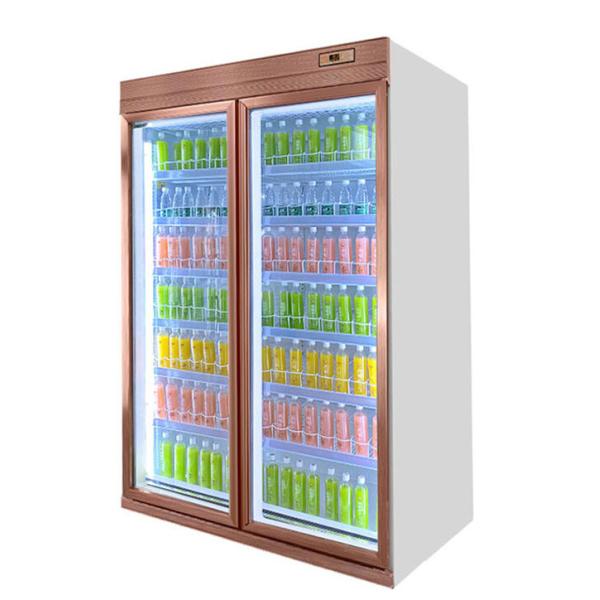 New Style Remote Cooling System R22 Commercial Beverage Showcase Upright Cooler