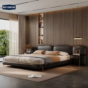 Modern Bedroom Velvet Platform Bed Set Full Size Frame Upholstered Beds King