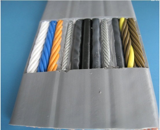 Shielded Flat Cable with Steels with CAT6E Network cable for Elevator or Lift