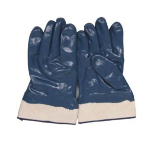 China N51001-J/51001-I Heavy Duty Canvas Cuff Nitrile Work Safety Glove for Chemical Industry on sale