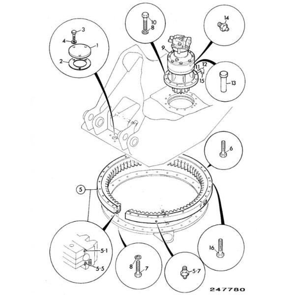 JS145W JS130 JS110 JS115 Excavator Parts Swing Motor 20/925360 Hydraulic Oil Motor