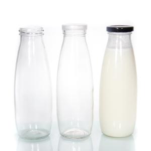 Eco Friendly Frosted Bulk Glass Milk Bottles 16 Oz Kombucha Bottles With Lid
