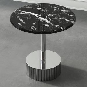 China Elegant Stainless Steel Marble Top Couch Side Table OEM ODM on sale