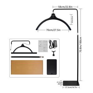 Daylight 60w Half Moon Light With Stand 3200k 6500k Led Lash Lamp Remote Control