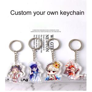 Cheap Transparent Acrylic Keychain Durable and Clearly Printed Ideal Gift with Metal Ring for sale