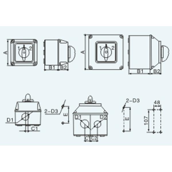 20A Rotary Changeover Switch 690V 125A Sealed Power Cut Off Switch