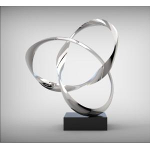 Mirror Abstract Stainless Steel Intertwined Rings Sculpture Modern Art Decor for