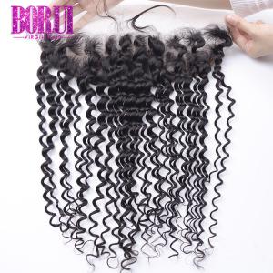 China 13x4 Human Hair Lace Frontal Closure HD Transparent Swiss Curly Deep Curly Pre Plucked on sale