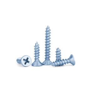 Zinc Plated Hardened Steel Undercut Flat Head Pointed Screws Countersunk Head