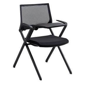 Low Back Office Training Chairs With Writing Tablet Compact Design