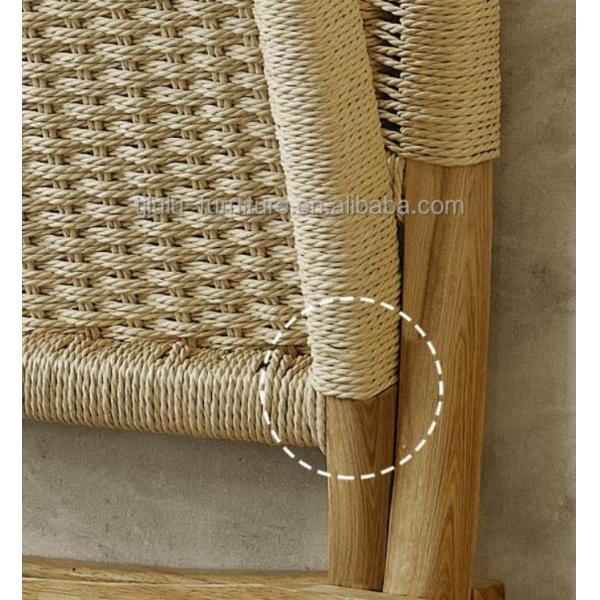 Leisure Style Wooden Patio Outdoor and Living Room Folding Chairs with Natural Rattan Woven Craftsmanship