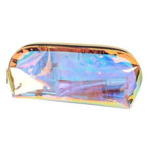 Rainbow Transparent Large Mens Hanging Wash Bag Laser Holographic Clear PVC Iridescent