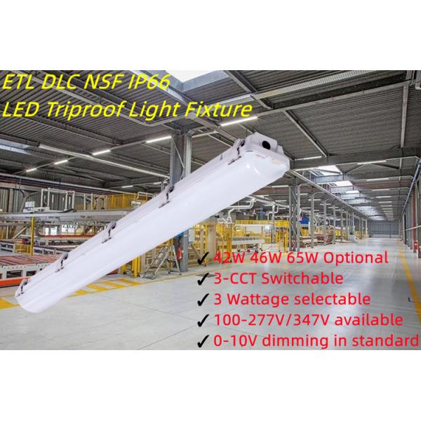 65W LED Vapor Proof Parking Garage Light Fixture for Warehouse 4FT Waterproof 5000K