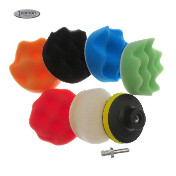 Quality 3 Inch Foam Buffing Pad Round Wave Sponge Polishing To Clean Car Surface wholesale