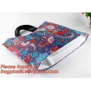 Custom Printed Stand Up Block BottomSoft Loop Handle Plastic Carrier Shopping