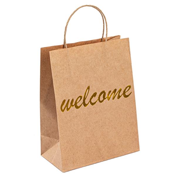 Quality Takeaway Kraft Handle Paper Bags Compostable With 10kg Capacity wholesale