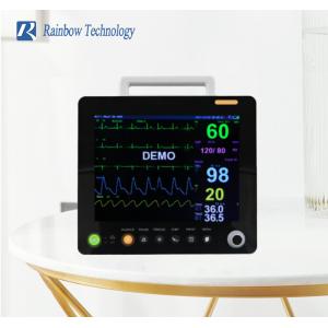 Cheap ECG/ HR/ RESP/ SPO2/ NIBP/ Temp Multi Parameter Veterinary Monitor 12.1 Inch Display for sale