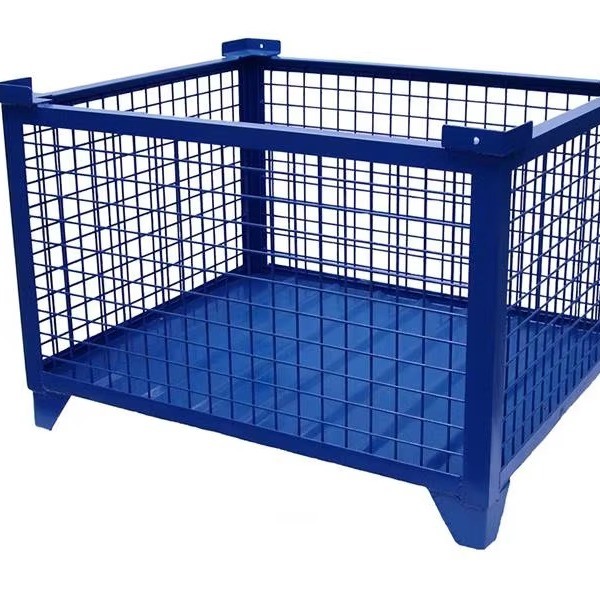 Stackable Collapsible Steel Containers Hot Dipped Galvanized Metal Wire Mesh