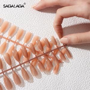 Nail Art Salon Pre-designed Square Coffin Ballerina Medium Full Cover Frosted Long Nail Clear Soft Gel Nail Extension Tips