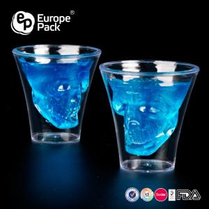 New particular design hot good plastic double wall cup with skeleton shape