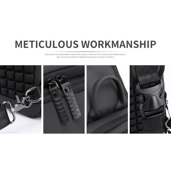 High quality custom logo men's fashion waterproof business sling bag shoulder bag chest bag