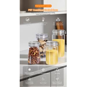 High Capacity 1080ml 1280ml 1400ml 1660ml PET Plastic Jar Bottle Clear Sealed