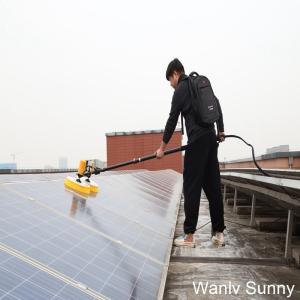 Water Powered Solar Panel Cleaning Brush with Dual Rotating Heads and Lithium