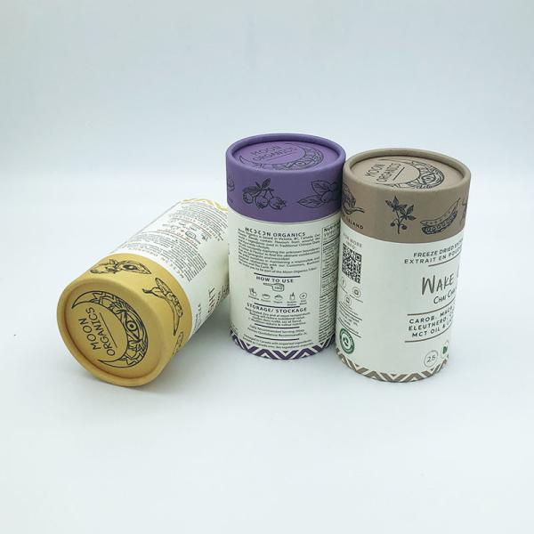 Custom eco friendly kraft paper cardboard cylinder containers tubes box