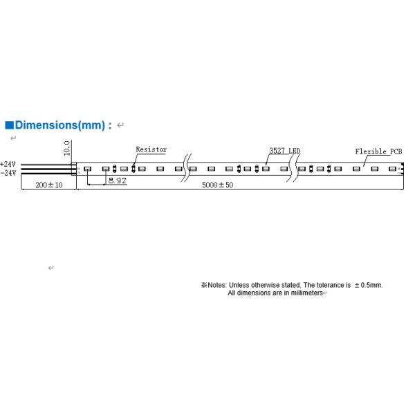 Indoor 24v Led Strips , 3527 Led Ribbon Lights Flexible For Decorative