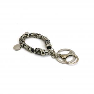 China Copper Hollow Bracelet Key Chain , Plated Silver Key Ring Imitate Handmade OEM on sale