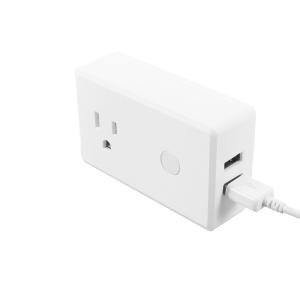 Alexa Enabled 10A Wifi Smart Plug With Dual 2.1A USB Ports 95*57*30mm