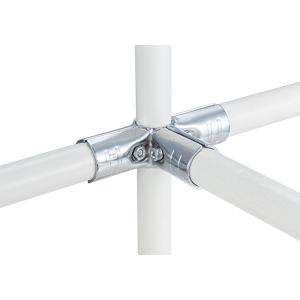 HJ-3 Chrome-plated Metal Pipe Connector for OD 28mm Lean Pipe Warehouse Modular