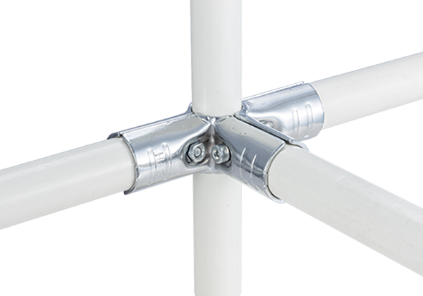 HJ-3 Chrome-plated Metal Pipe Connector for OD 28mm Lean Pipe Warehouse Modular