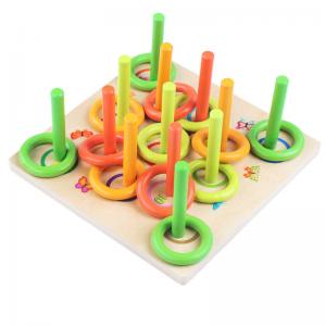China Children Wooden Block Ring Game Exercise Hand Eye Coordination on sale