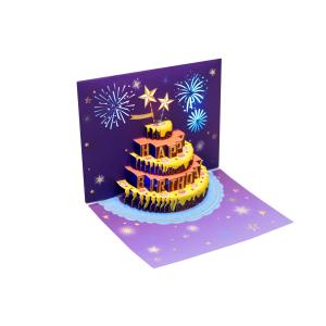 Artificial Style 3D Pop Up Greeting Card with Customized Logo and Blank Message