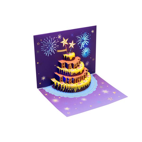 Artificial Style 3D Pop Up Greeting Card with Customized Logo and Blank Message
