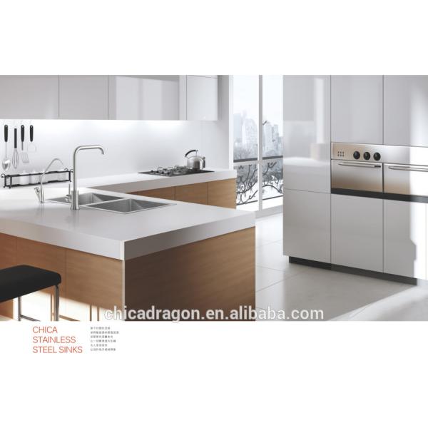 CH9848 Stainless Steel Press Kitchen Sinks Large and Small Double Bowl Kitchen Sink