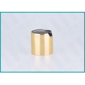 Glossy Gold Disc Top Cap , 28/410 Bottle Caps And Closures For Body Creams