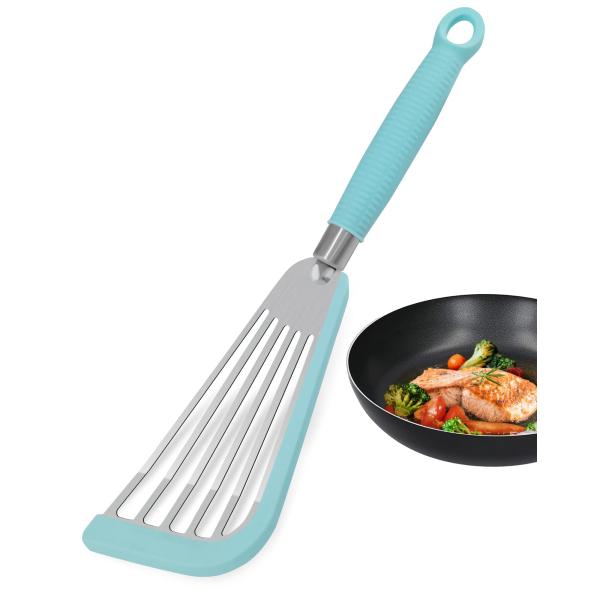 Quality Slotted Spatula Flexible Stainless Steel Spatula with Silicone Top Soft Edge Slotted Spatula Turner Fish Slotted Spatula wholesale