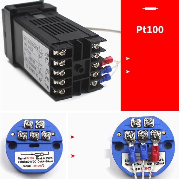 Temperature Controller Thermocouple Sensor Cable Stainless Steel Probe Tube PT100 -50°C~200°C